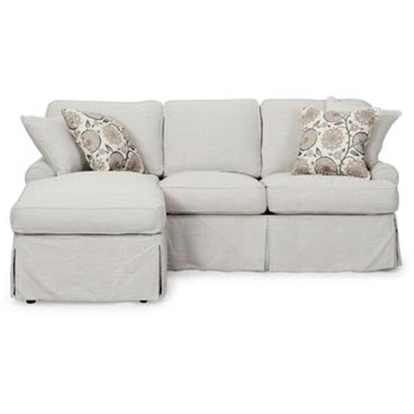 Sunset Trading Sunset Trading Horizon Slipcovered Sleeper Sofa and Chaise in Light Gray - SU-117678-220591