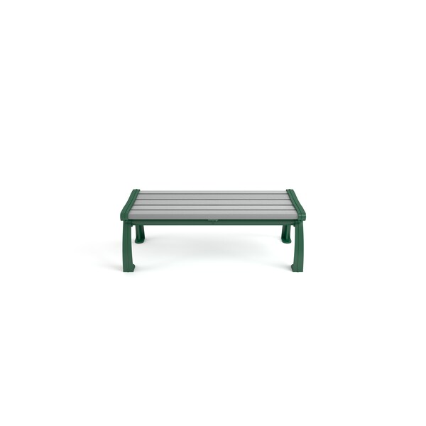 Frog Furnishings Gray 4' Heritage Backless Bench with Green Frame - PB 4GRAGFHERBAC