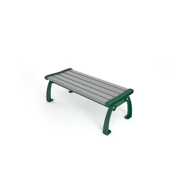 Frog Furnishings Gray 4' Heritage Backless Bench with Green Frame - PB 4GRAGFHERBAC
