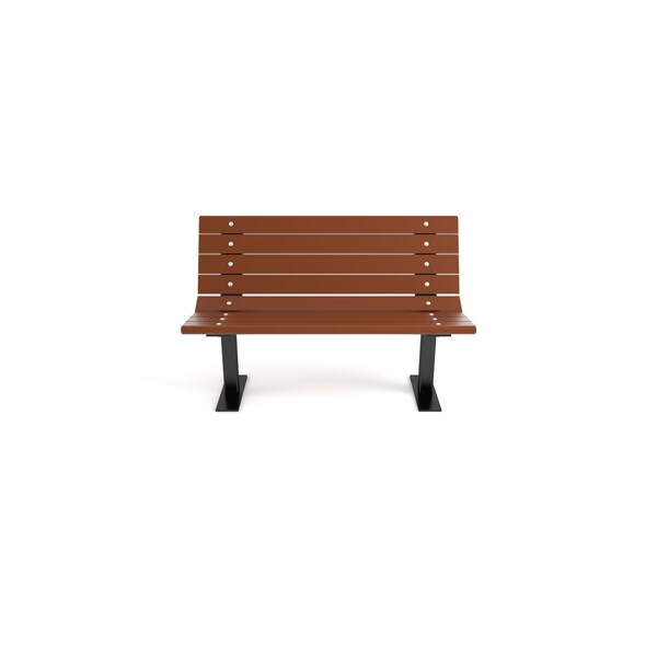 Frog Furnishings Brown 4' Contour Bench Surface Mount w/ Black Frame - PB 4BROBFCON