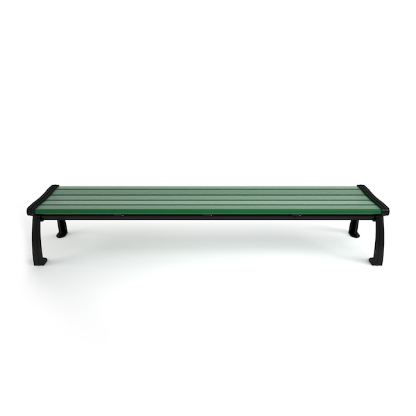 Frog Furnishings Green 8' Heritage Backless Bench with Black Frame - PB 8GREBFHERBAC