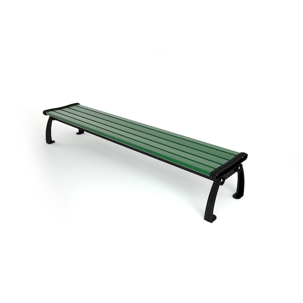 Frog Furnishings Green 8' Heritage Backless Bench with Black Frame - PB 8GREBFHERBAC