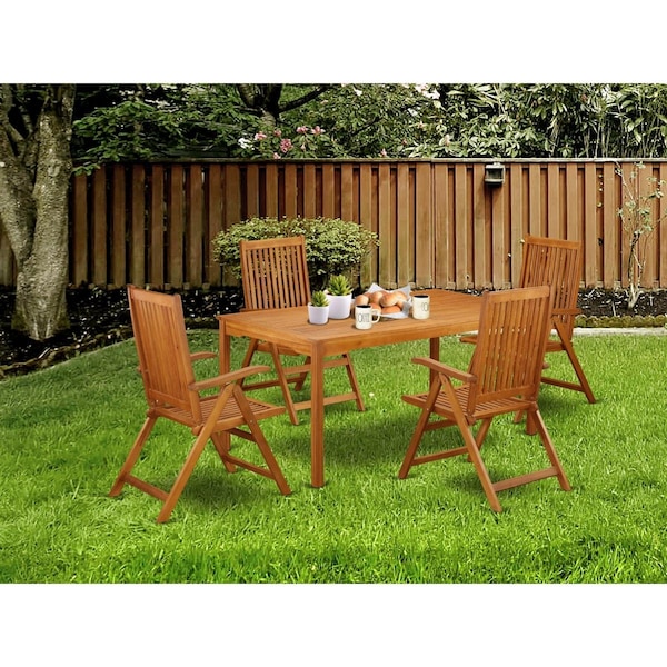 Invernadero 5 Piece Cameron Acacia Outdoor-furniture Set - Natural Oil - IN2246061