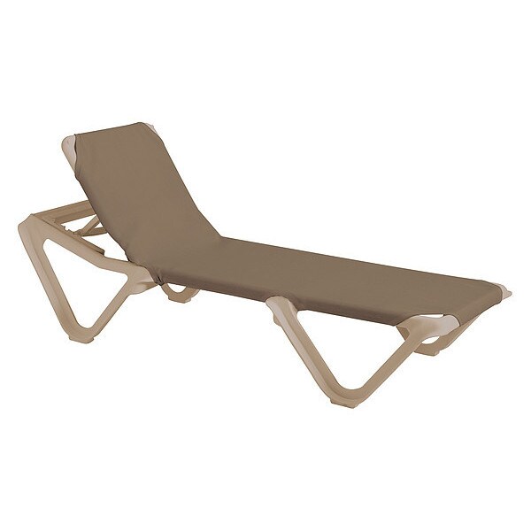 Grosfillex Nautical Sling Chaise, Taupe/Sndstne, PK2 - US155181