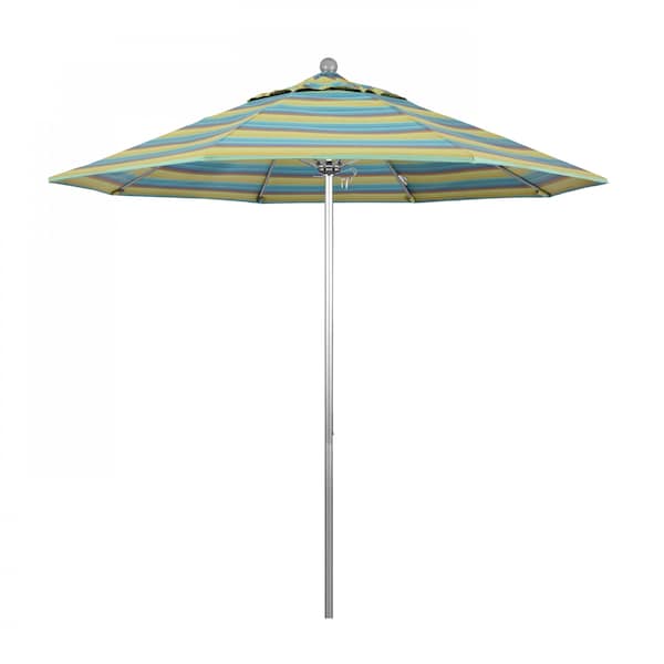 California Umbrella Patio Umbrella, Octagon, 103" H, Sunbrella Fabric, Astoria Lagoon - 194061005712