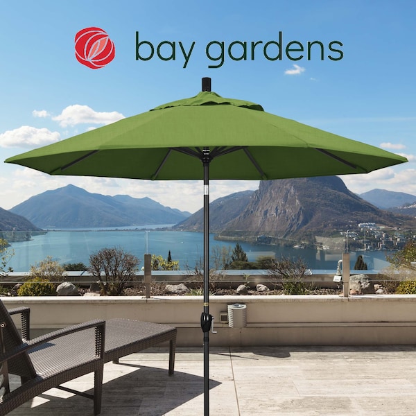 California Umbrella Patio Umbrella, Octagon, 101" H, Sunbrella Fabric, Spectrum Cilantro - 194061034637