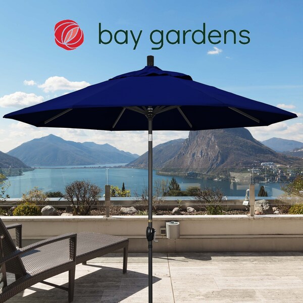 California Umbrella Patio Umbrella, Octagon, 101" H, Sunbrella Fabric, True Blue - 194061034972