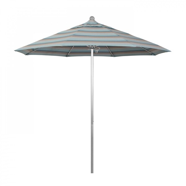 California Umbrella Patio Umbrella, Octagon, 103" H, Sunbrella Fabric, Gateway Mist - 194061005774
