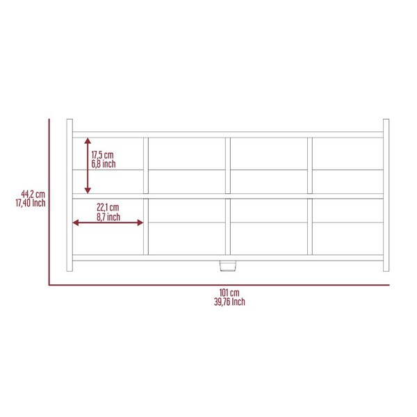 Tuhome Entryway Storage Unit, Eight Shoe Capacity, Espresso/Mahogany - ZCG5659