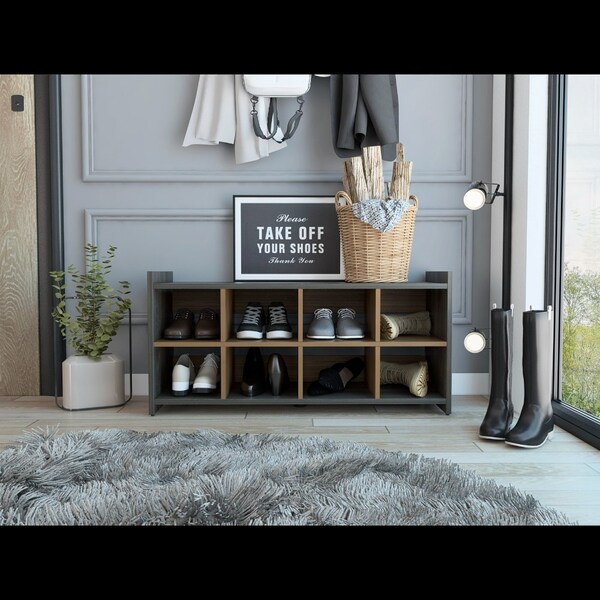 Tuhome Entryway Storage Unit, Eight Shoe Capacity, Espresso/Mahogany - ZCG5659