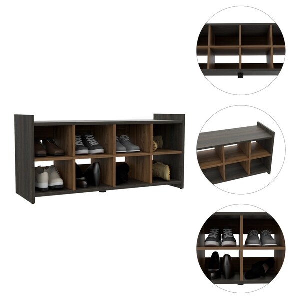 Tuhome Entryway Storage Unit, Eight Shoe Capacity, Espresso/Mahogany - ZCG5659