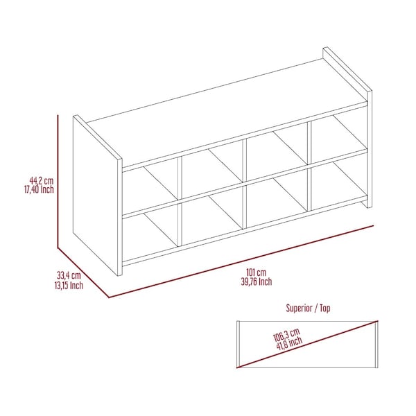 Tuhome Entryway Storage Unit, Eight Shoe Capacity, Espresso/Mahogany - ZCG5659