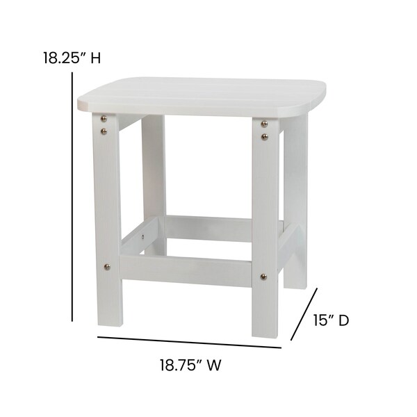 Flash Furniture 2 Modern White Adirondack Rockers & Side Table - JJ-C14709-2-T14001-WH-GG