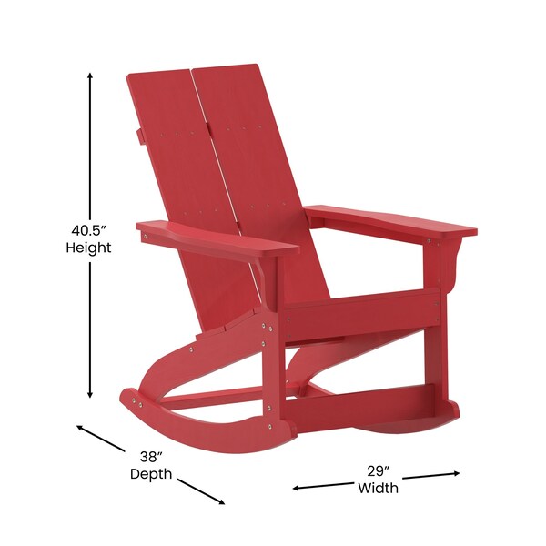 Flash Furniture Red Modern Poly Resin Adirondack Rockers, 2PK - JJ-C14709-RED-2-GG