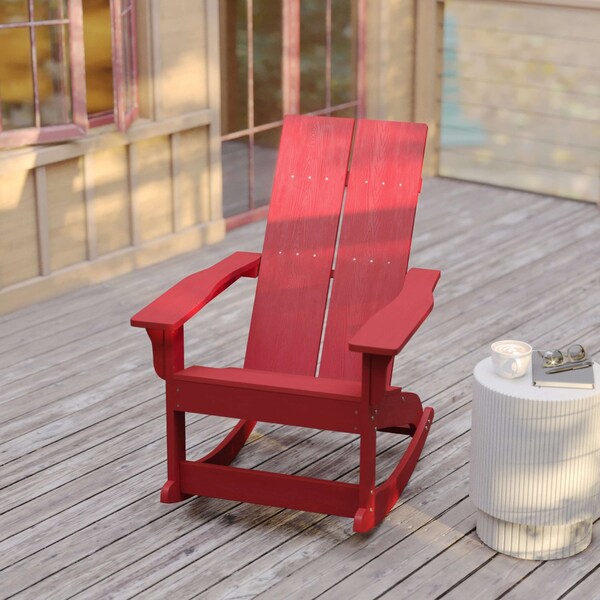 Flash Furniture Red Modern Poly Resin Adirondack Rockers, 2PK - JJ-C14709-RED-2-GG
