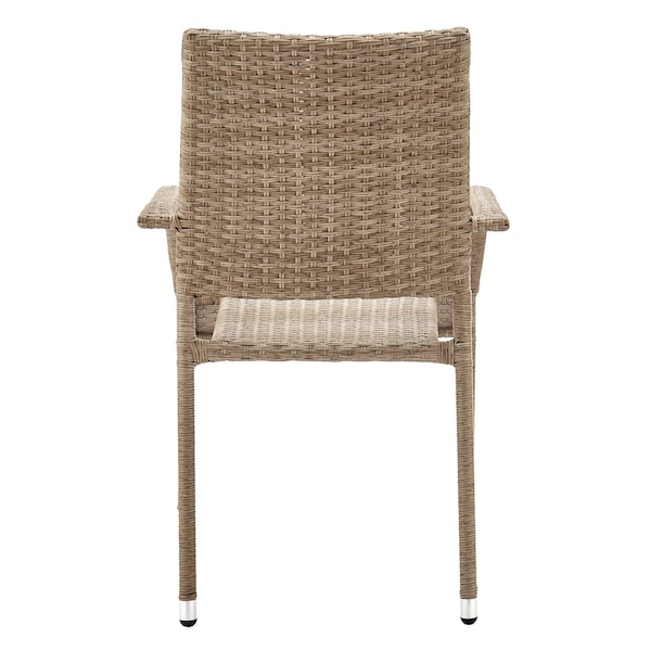 Manhattan Comfort 2-Piece Genoa Patio Dining Armchair in Nature Tan Weave - 2-OD-DC002-NE