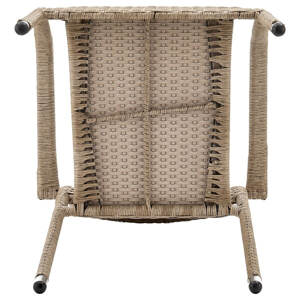 Manhattan Comfort 2-Piece Genoa Patio Dining Armchair in Nature Tan Weave - 2-OD-DC002-NE