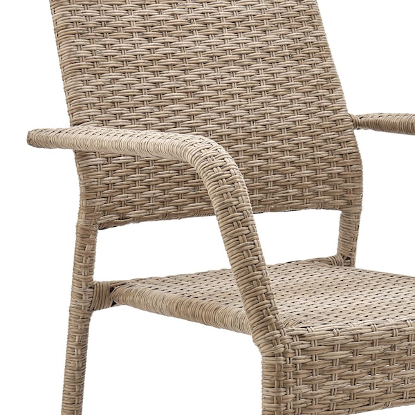 Manhattan Comfort 2-Piece Genoa Patio Dining Armchair in Nature Tan Weave - 2-OD-DC002-NE