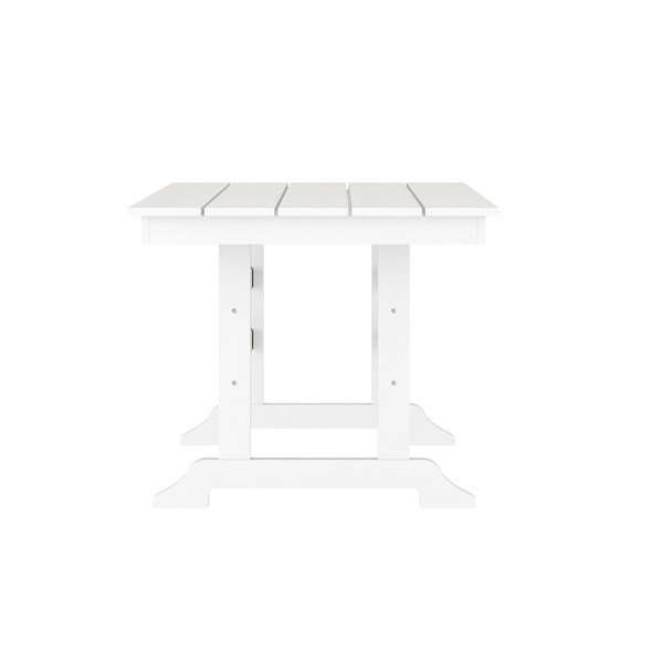 Flash Furniture Abraham Indoor/Outdoor 72-in Rectangle Recycled HDPE Adirondack Dining Table for 6 in White - LE-HMP-158-01-WHT-GG