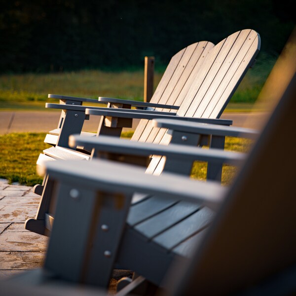 Flash Furniture Gray Poly Resin Adirondack Style Rocking Chair - JJ-C14705-GY-GG