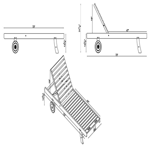 Alaterre Furniture Caspian Eucalyptus Wood Outdoor Lounge Chair - ANCP02EBO