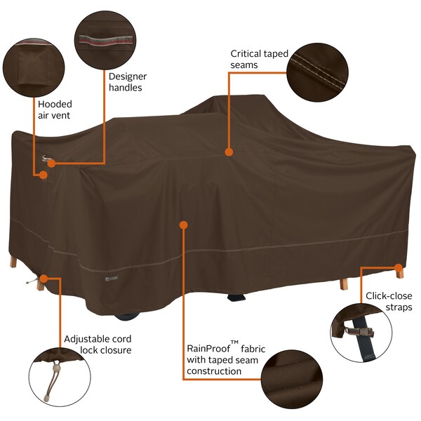 Classic Accessories Madrona Waterproof Patio Cover, 100"x100"x36", Dark Cocoa - 56-320-036601-RT
