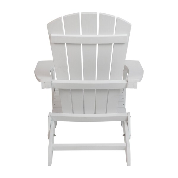 Flash Furniture White All-Weather Folding Adirondack Chairs, PK 2 - 2-JJ-C14505-WH-GG