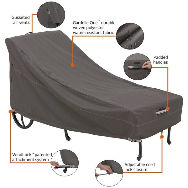 Classic Accessories Ravenna Large Patio Chaise Lounge Cover, 88"x36.5" - 55-712-045101-EC