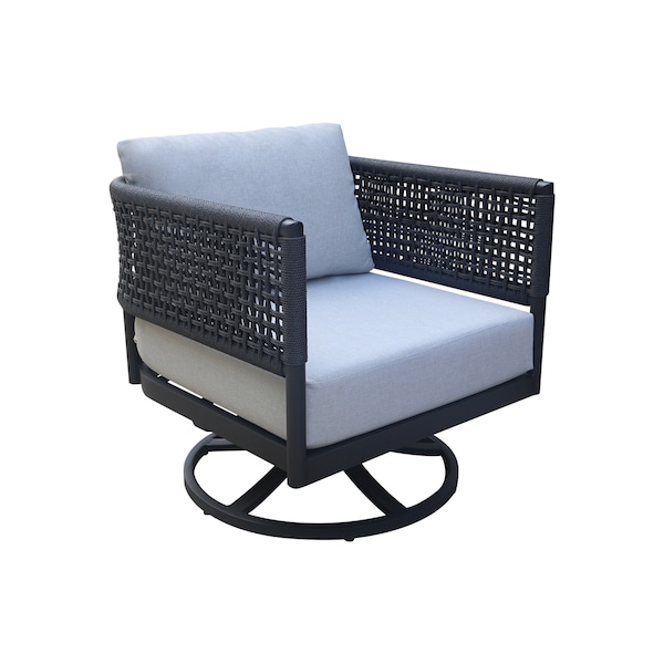 International Concepts Outdoor Patio Swivel Rocking Dining Chair with Cushion - ODC-201SW