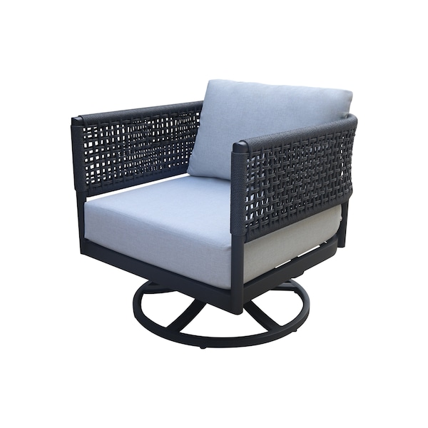 International Concepts Outdoor Patio Swivel Rocking Dining Chair with Cushion - ODC-201SW