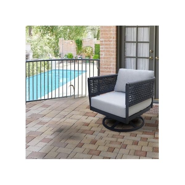 International Concepts Outdoor Patio Swivel Rocking Dining Chair with Cushion - ODC-201SW