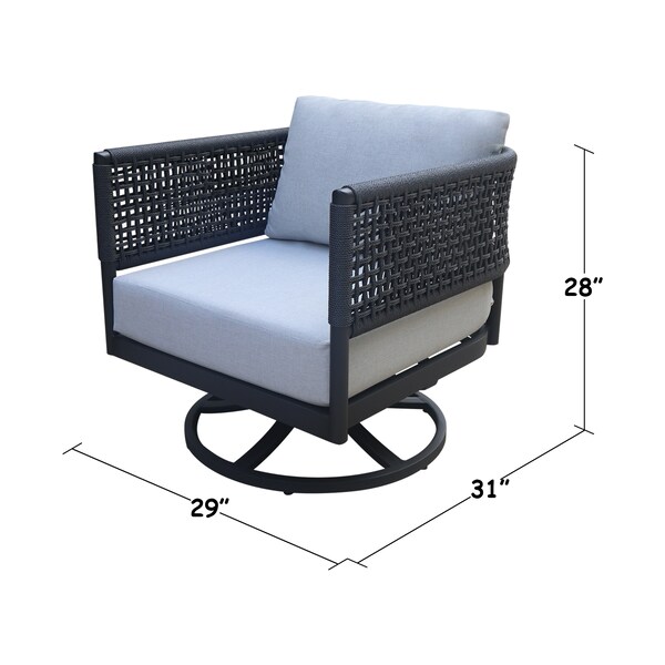 International Concepts Outdoor Patio Swivel Rocking Dining Chair with Cushion - ODC-201SW