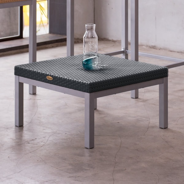 Lagoon Russ Rattan Style Coffee Table with Aluminum Legs - 7022K3-C2LGS