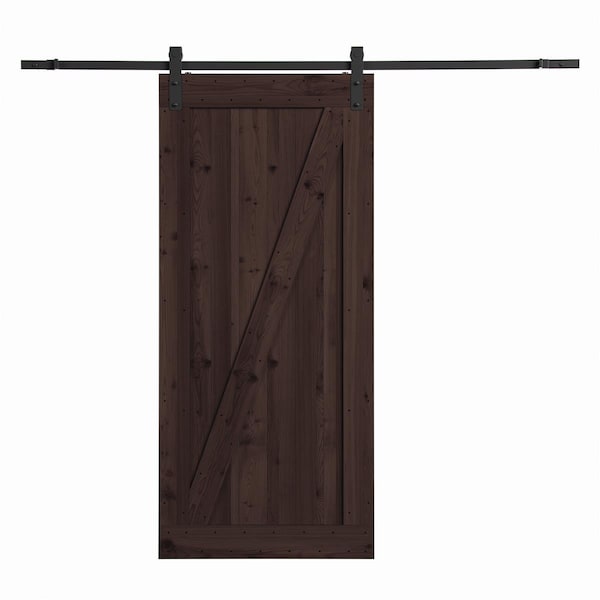 Cuadrado Farm Style Sliding Door, Distressed - Smoke - CU2614651