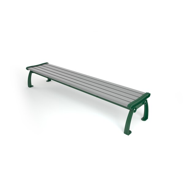 Frog Furnishings Gray 8' Heritage Backless Bench with Green Frame - PB 8GRAGFHERBAC