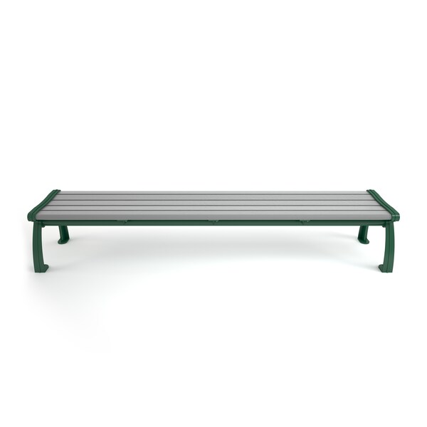 Frog Furnishings Gray 8' Heritage Backless Bench with Green Frame - PB 8GRAGFHERBAC