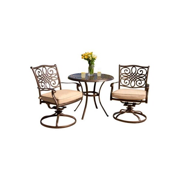 Almo Fulfillment Services Hanover Traditions 3 Piece Outdoor Bistro Set - TRADITIONS3PCSW