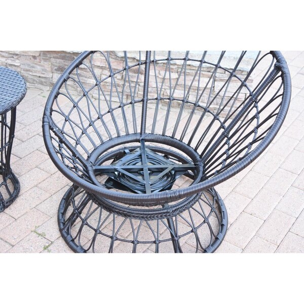 Propation Papasan Espresso Resin Wicker Swivel Chair - PR2435681