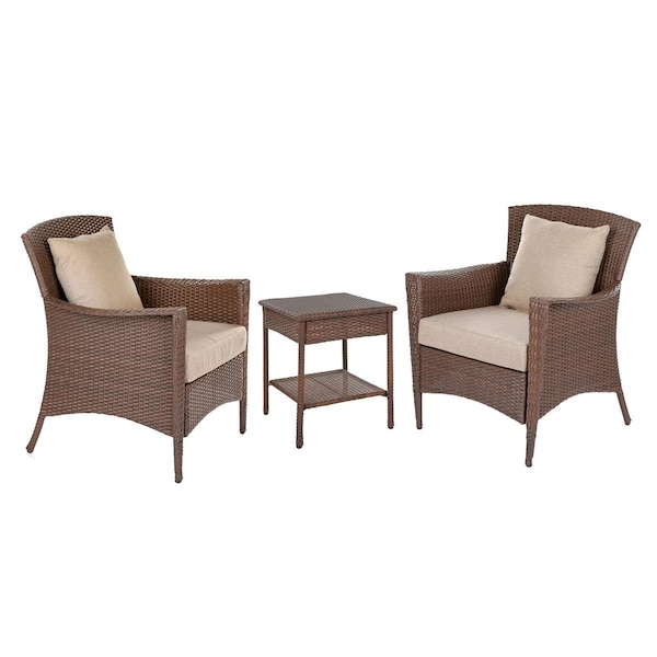 Bold Fontier Galleon Collection Outdoor Garden Patio Furniture Set with Table - 3 Piece - BO4246481