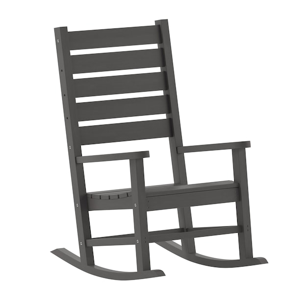 Flash Furniture Gray All-Weather Classic Outdoor Rocking Chair - LE-HMP-2002-110-GY-GG