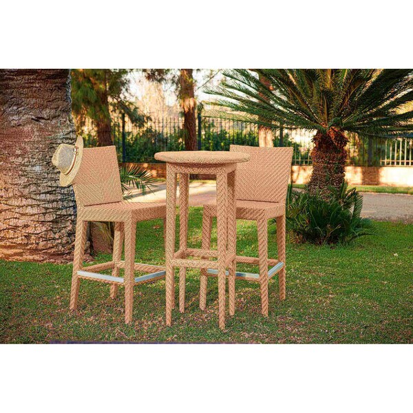 Panama Jack Outdoor Panama Jack Austin 3-Piece Round Pub Table Set - PJO-3801-NAT-3PP