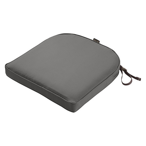 Classic Accessories Montlake Contoured Dining Seat Cushion, Light Charcoal, 20"x20" - 62-006-LCHARC-EC
