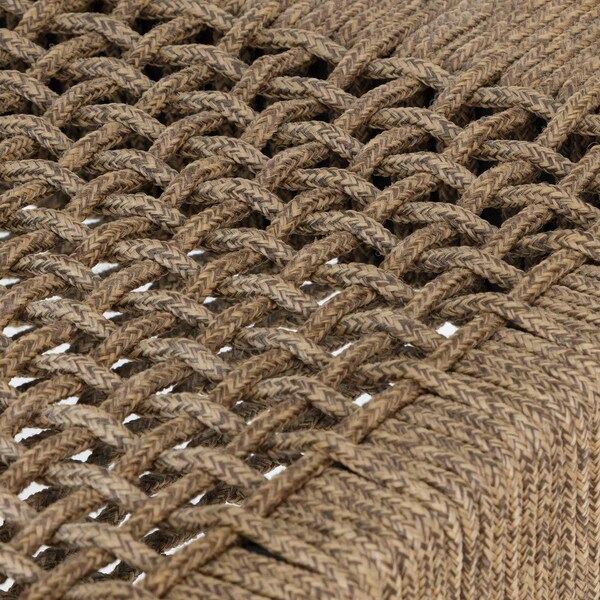 Armen Living Doris Outdoor Patio Dining Chair in Dark Eucalyptus Wood with Truffle Rope - Set of 2 - LCDOSITRU