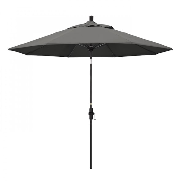 California Umbrella Patio Umbrella, Octagon, 101" H, Sunbrella Fabric, Charcoal - 194061027547
