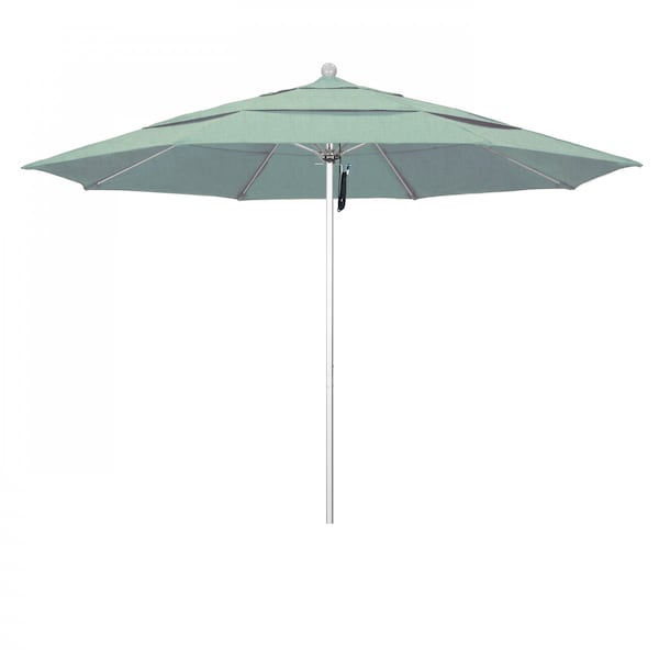 California Umbrella Patio Umbrella, Octagon, 107" H, Sunbrella Fabric, Spa - 194061000168