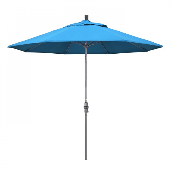 California Umbrella Patio Umbrella, Octagon, 101" H, Sunbrella Fabric, Canvas Cyan - 194061025154