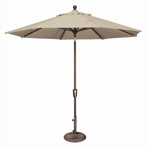 Gan Eden 9 ft. Octagon Push Button Tilt Market Umbrella Antique Beige - GA2650476