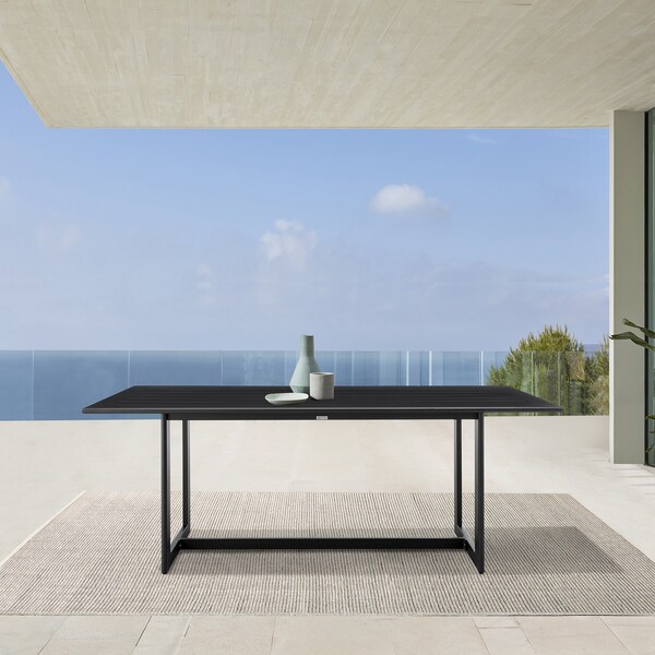 Armen Living Grand Outdoor Patio Dining Table in Aluminum - 840254332706