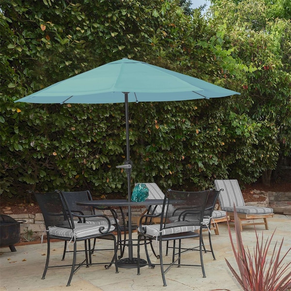 Pure Garden 9-Foot Outdoor Patio Umbrella with Base, Sand - 50-LG1041