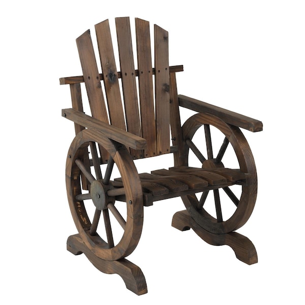 Cerrar 24 x 24 x 39 in. Outdoor Leisure Wooden Adirondack Chair, Mocha - CE2752450